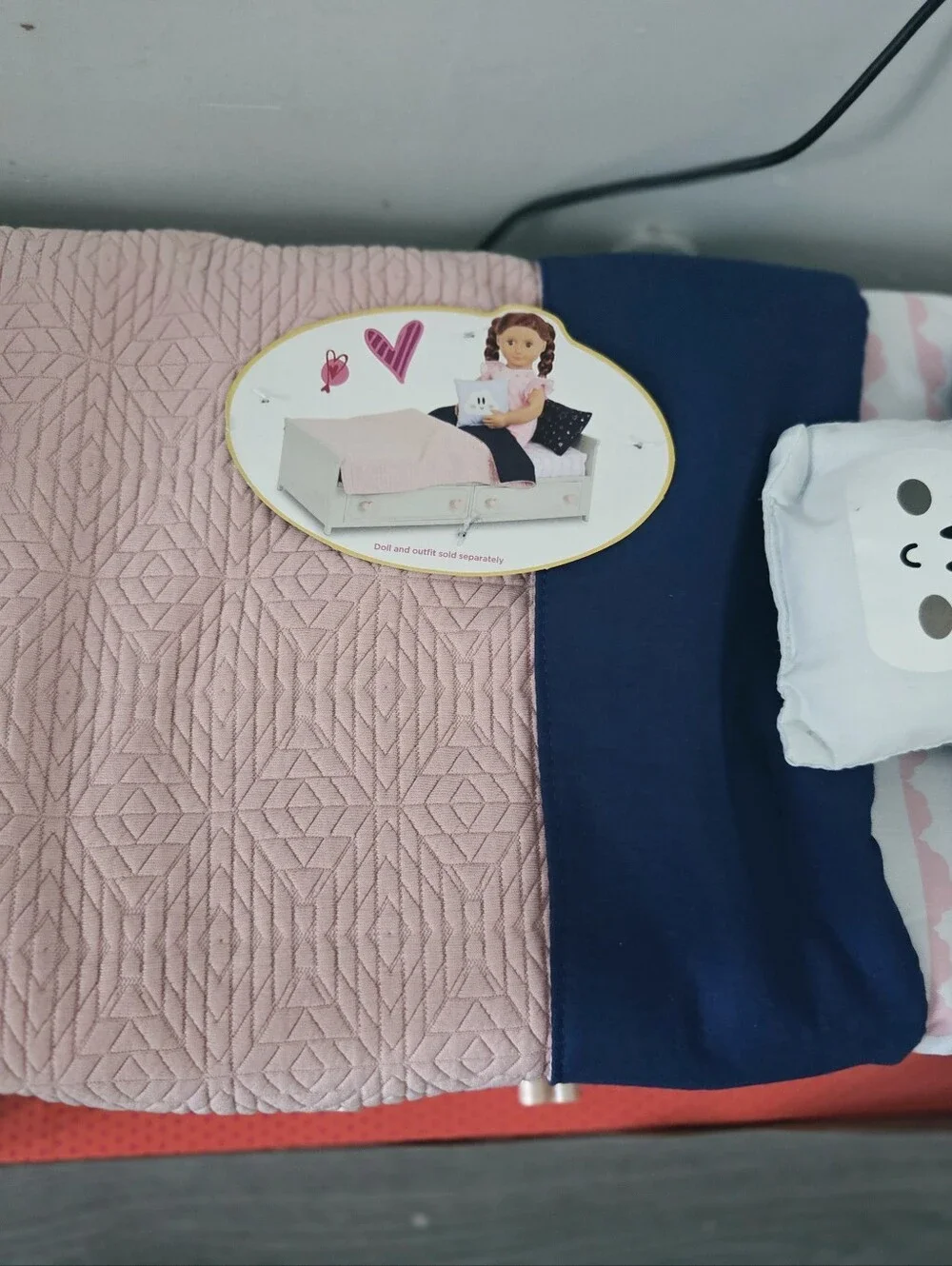 Our Generation Starry Slumbers Platform Bed - Pink & Navy Doll Bed